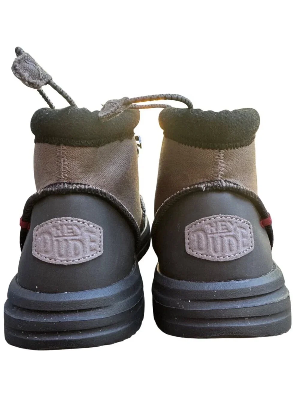 Hey Dudes Bradley Waxed Canvas Size 9 Men's EUC Gray